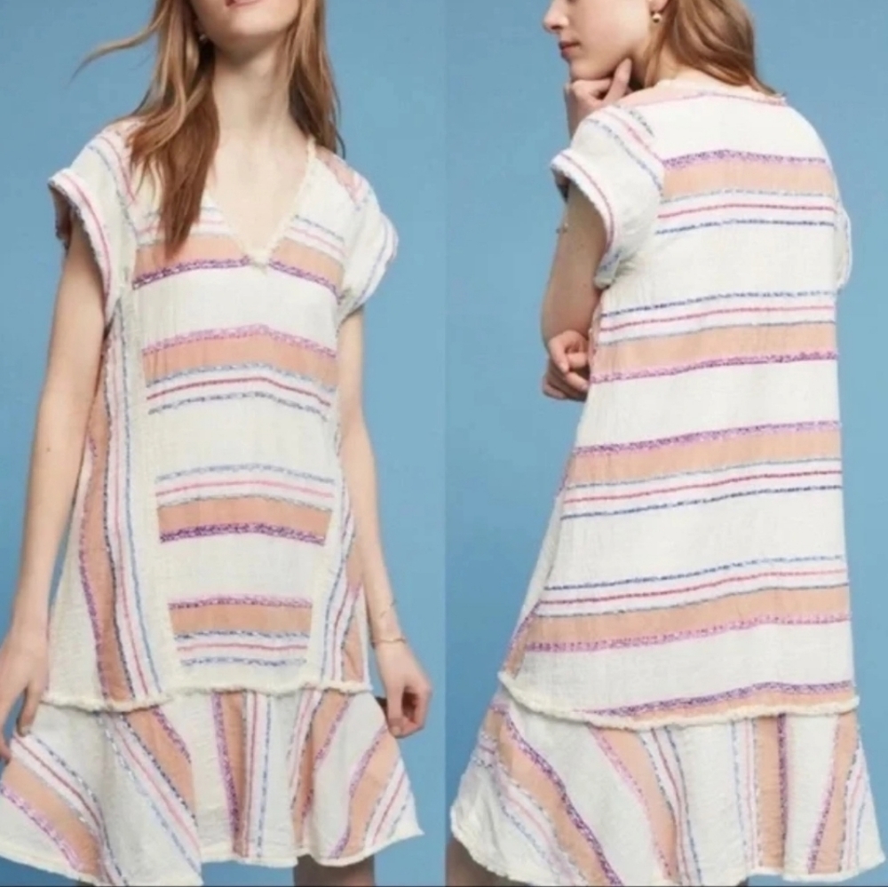 Anthropologie Holding Horses Elira South Western Stripe Tunic Dress Sz M